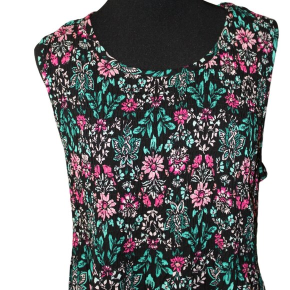 croft & barrow Dresses & Skirts - Croft & Barrow Black, Pink Green Floral Print, Elastic Top, Long, Size XL, NWT's